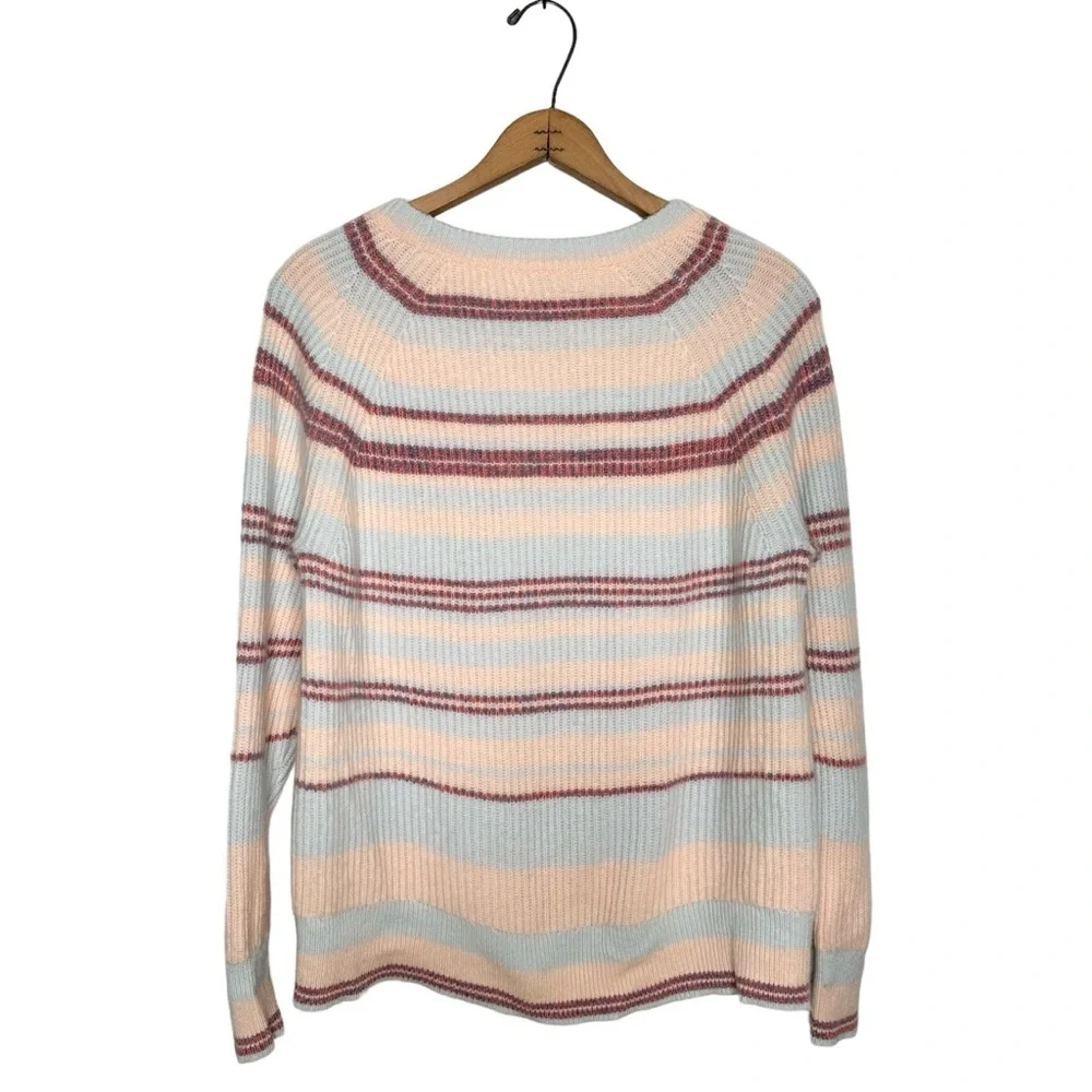 J. Crew | Cashmere Ribbed Crewneck Sweatshirt Sweater In Stripe